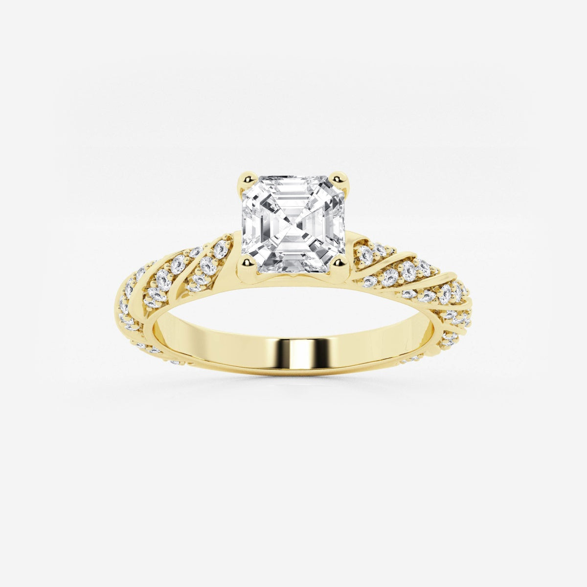 Lila - Ribbon Side Stones Engagement Ring