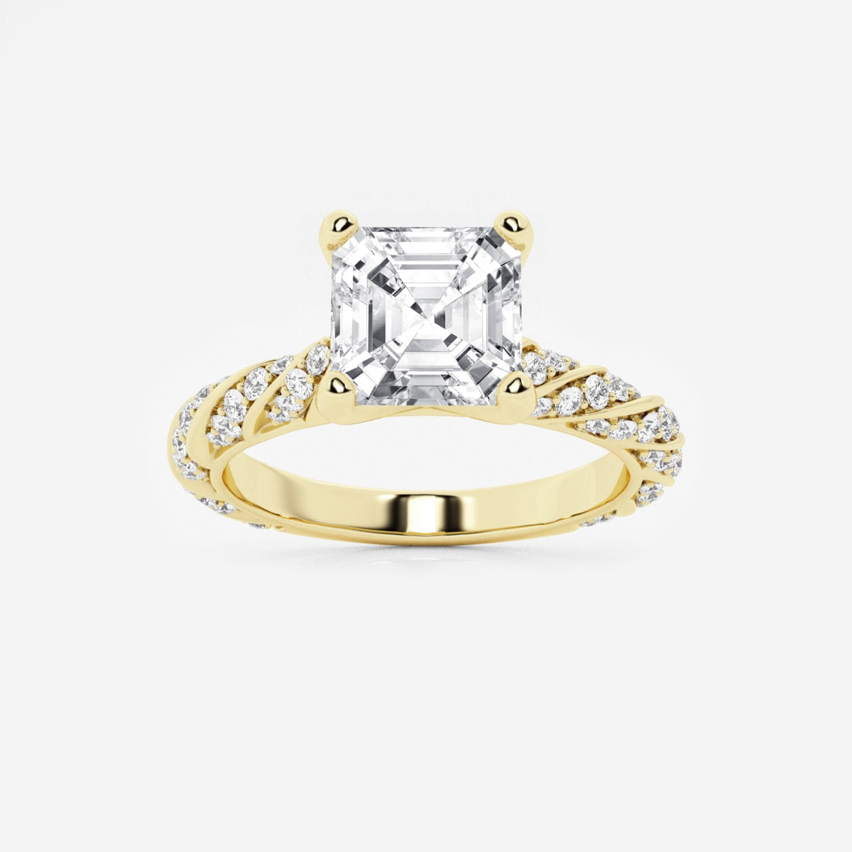 Lila - Ribbon Side Stones Engagement Ring