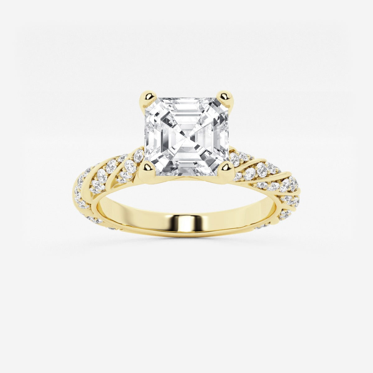 Lila - Ribbon Side Stones Engagement Ring