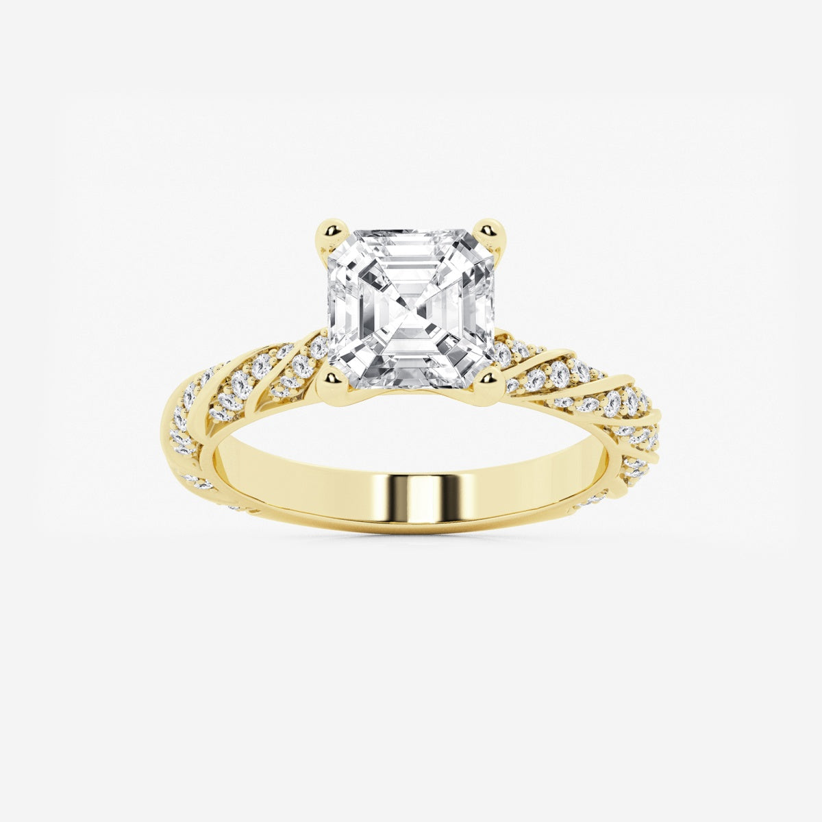 Lila - Ribbon Side Stones Engagement Ring