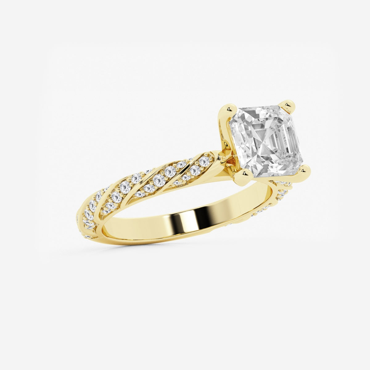 Lila - Ribbon Side Stones Engagement Ring