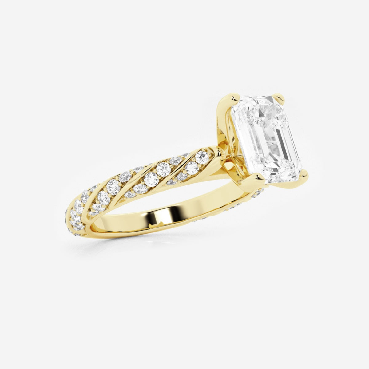 Lila - Ribbon Side Stones Engagement Ring