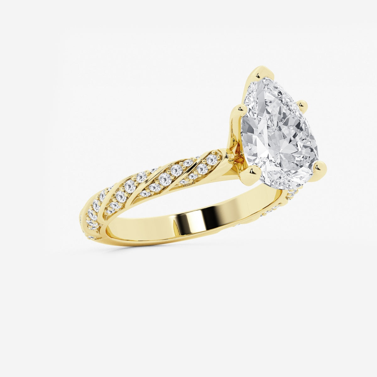 Lila - Ribbon Side Stones Engagement Ring