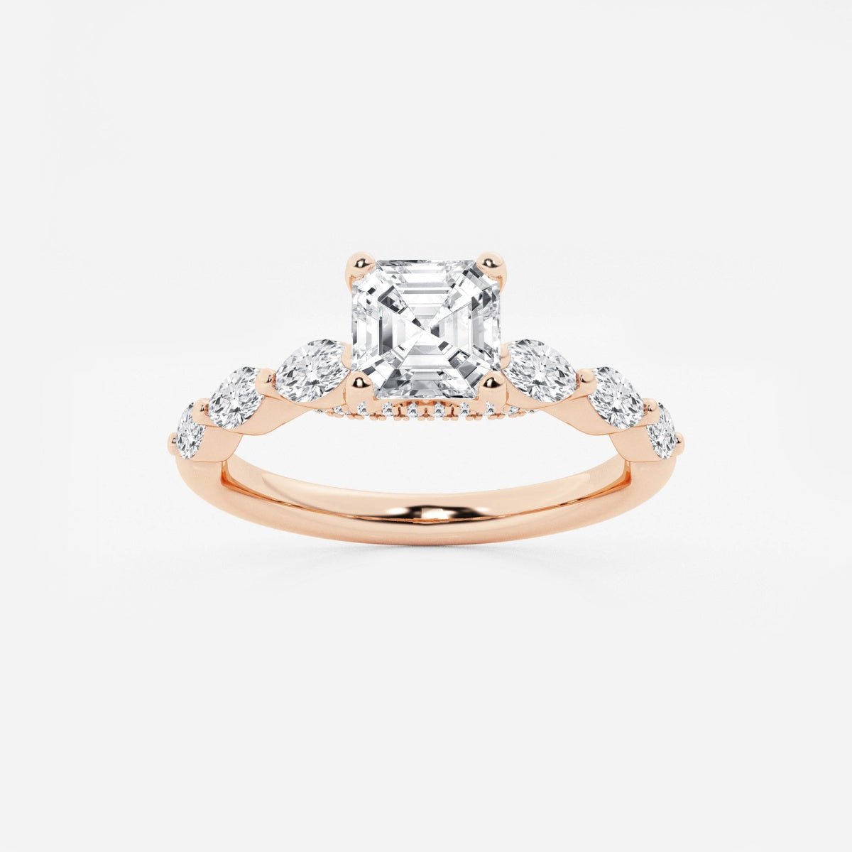 Mila - Floating Side Stones Engagement Ring