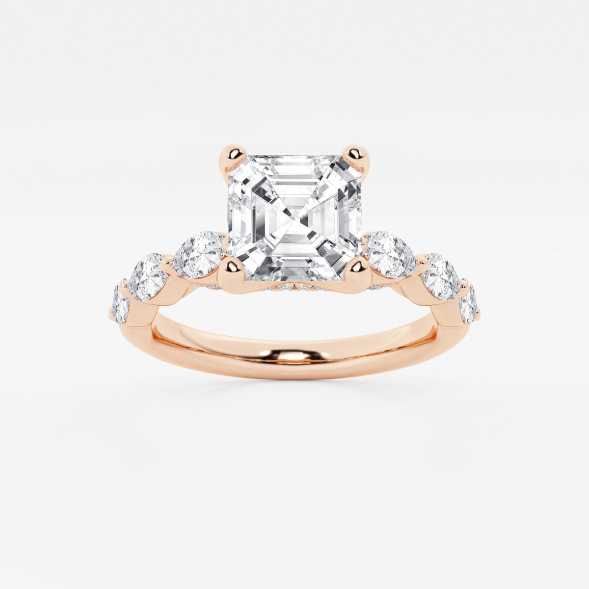 Mila - Floating Side Stones Engagement Ring