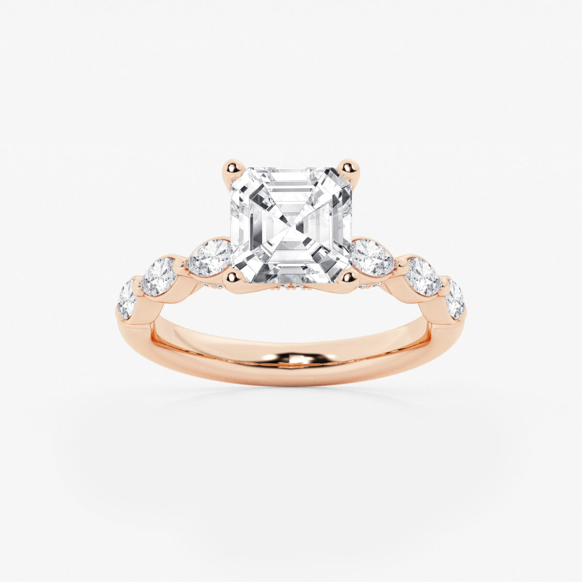 Mila - Floating Side Stones Engagement Ring