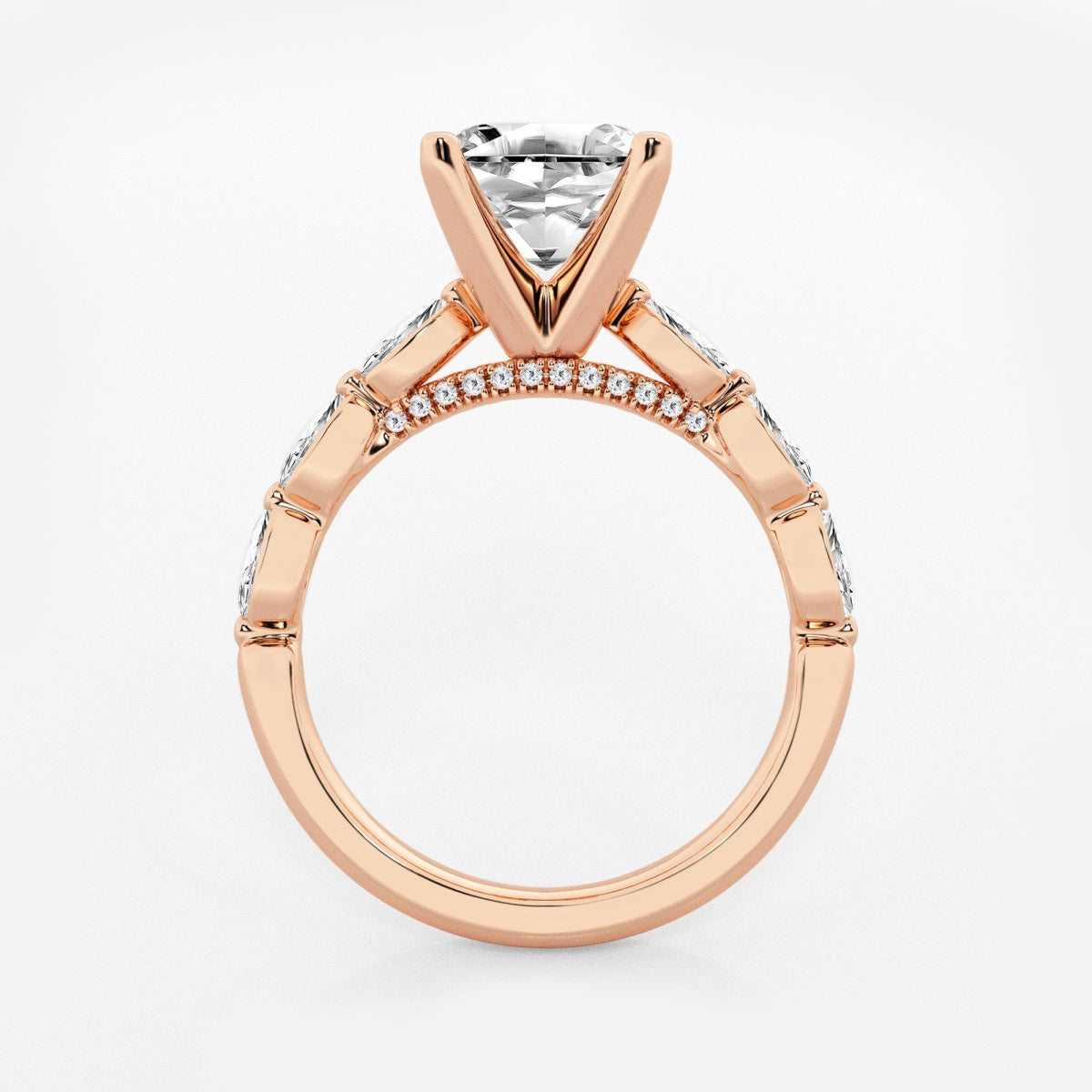 Mila - Floating Side Stones Engagement Ring