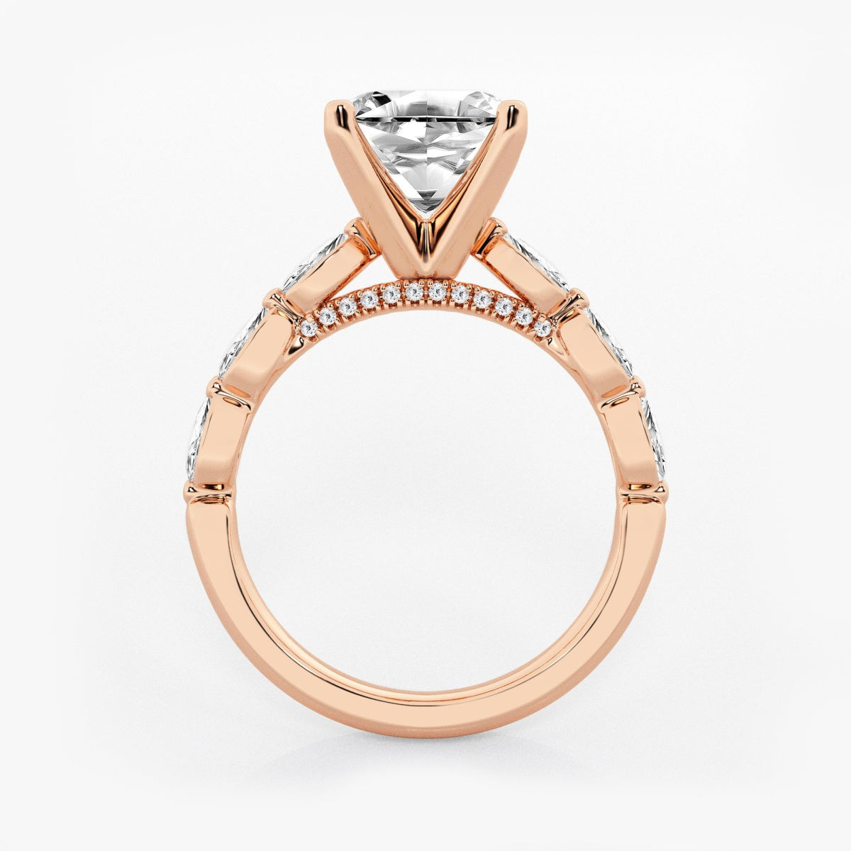 Mila - Floating Side Stones Engagement Ring