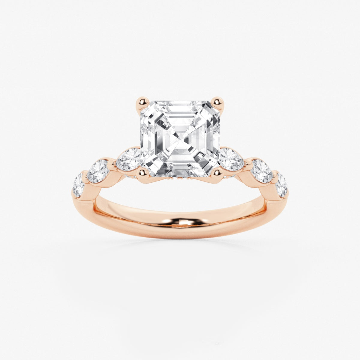 Mila - Floating Side Stones Engagement Ring