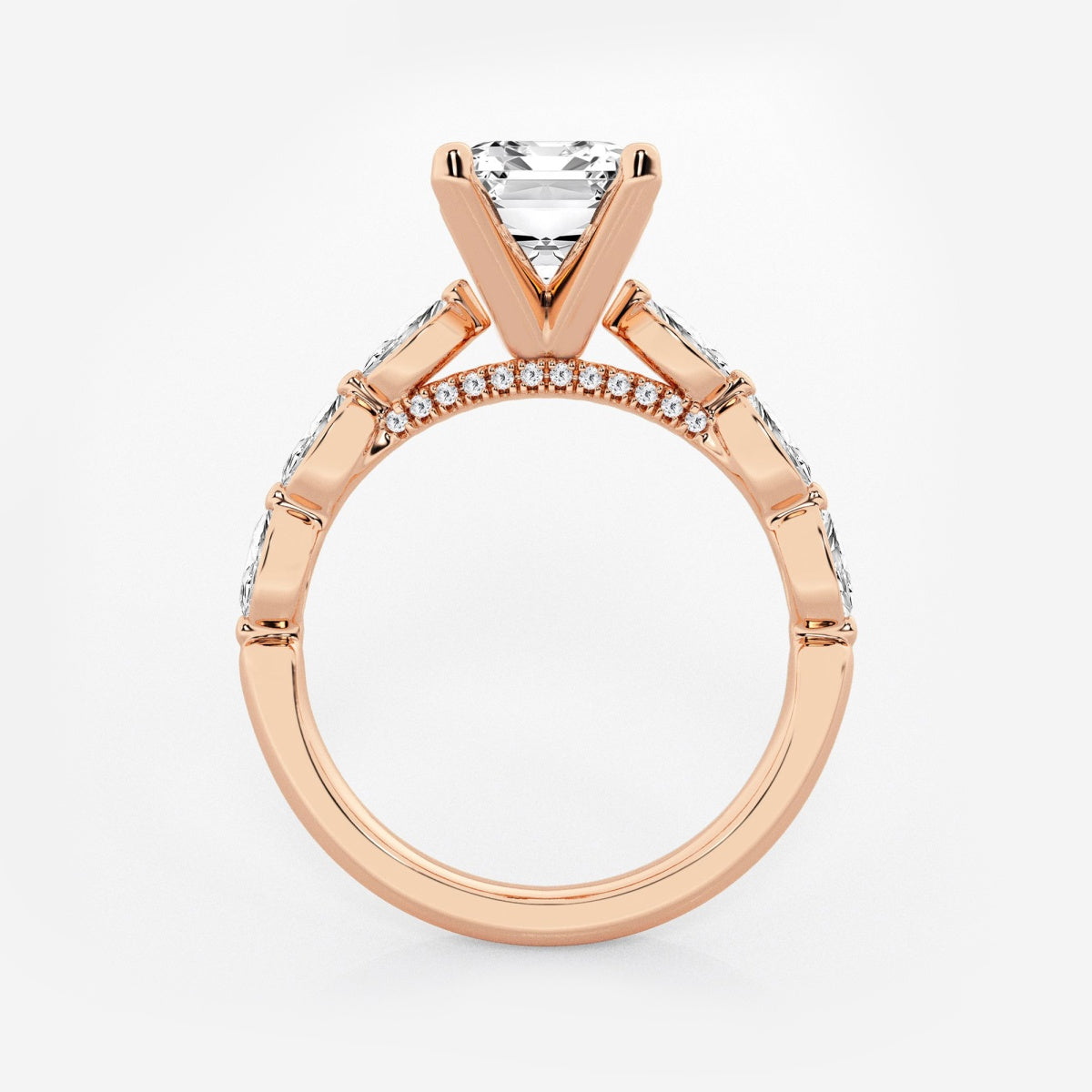 Mila - Floating Side Stones Engagement Ring
