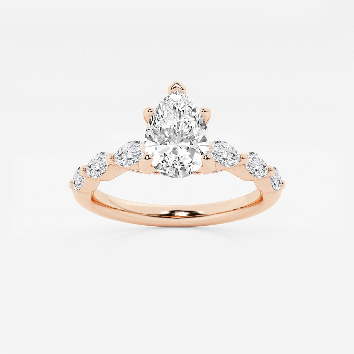 Mila - Floating Side Stones Engagement Ring