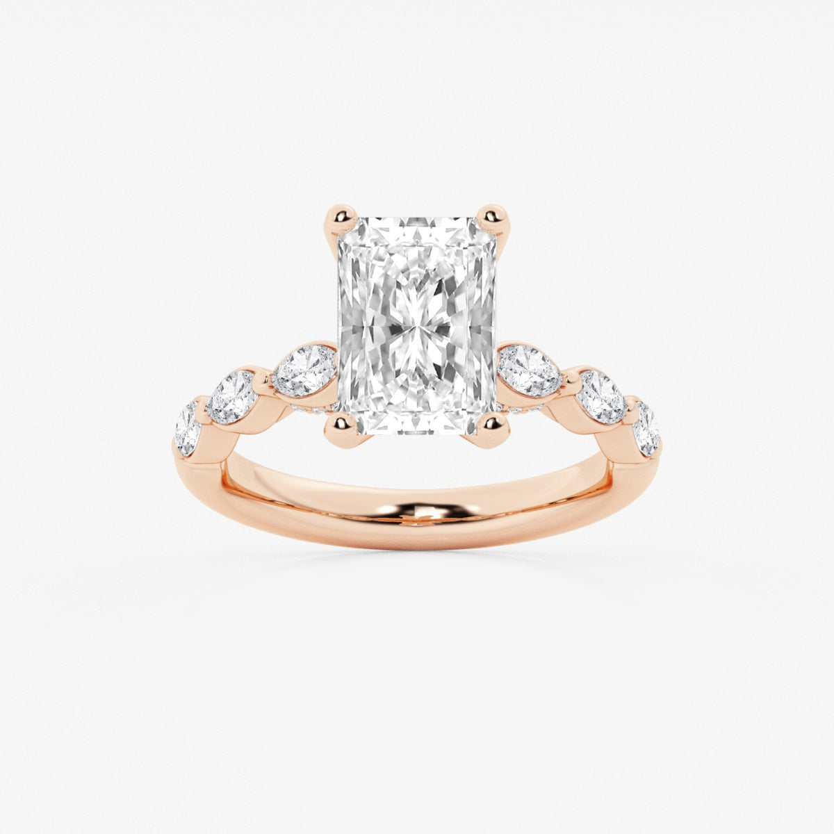 Mila - Floating Side Stones Engagement Ring