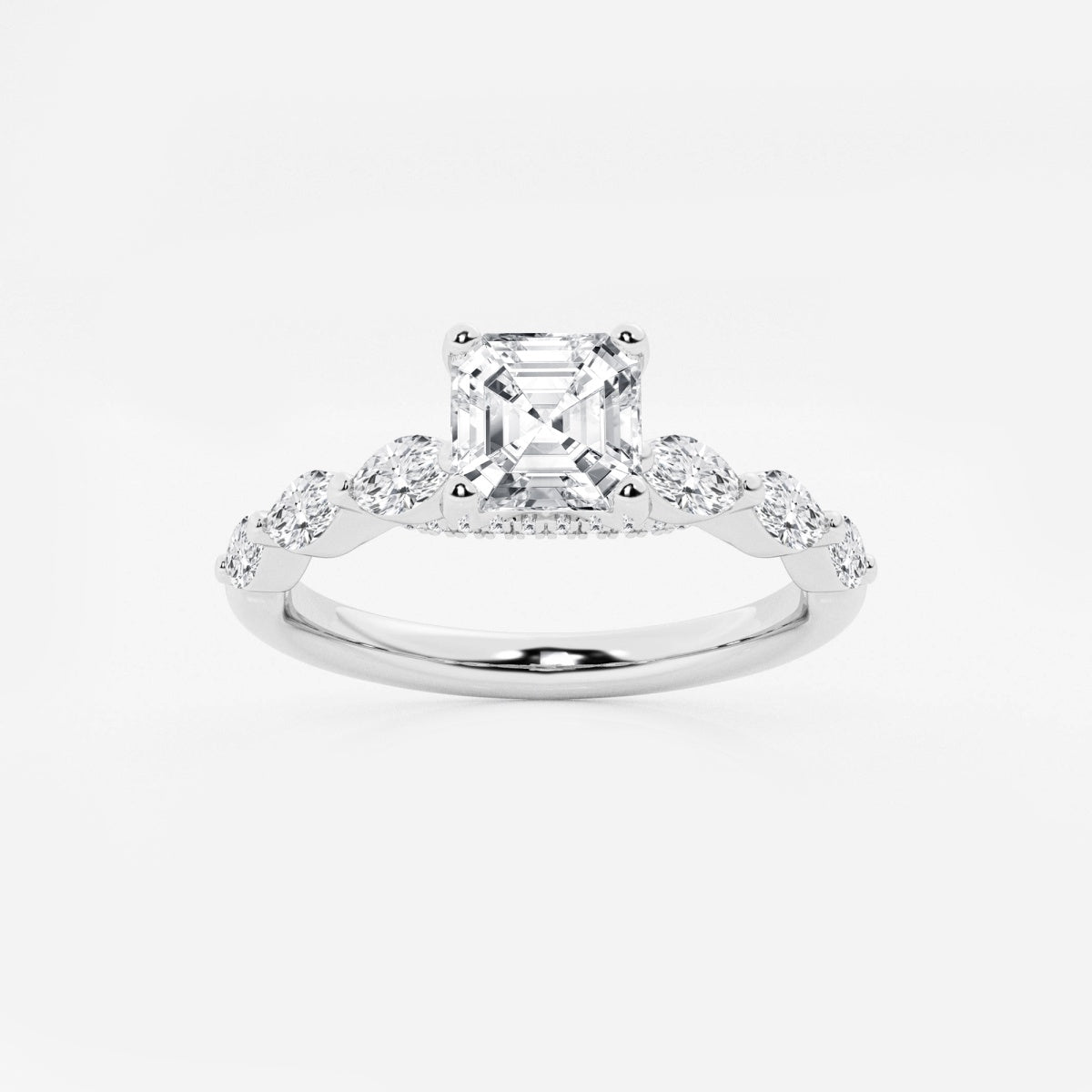 Mila - Floating Side Stones Engagement Ring