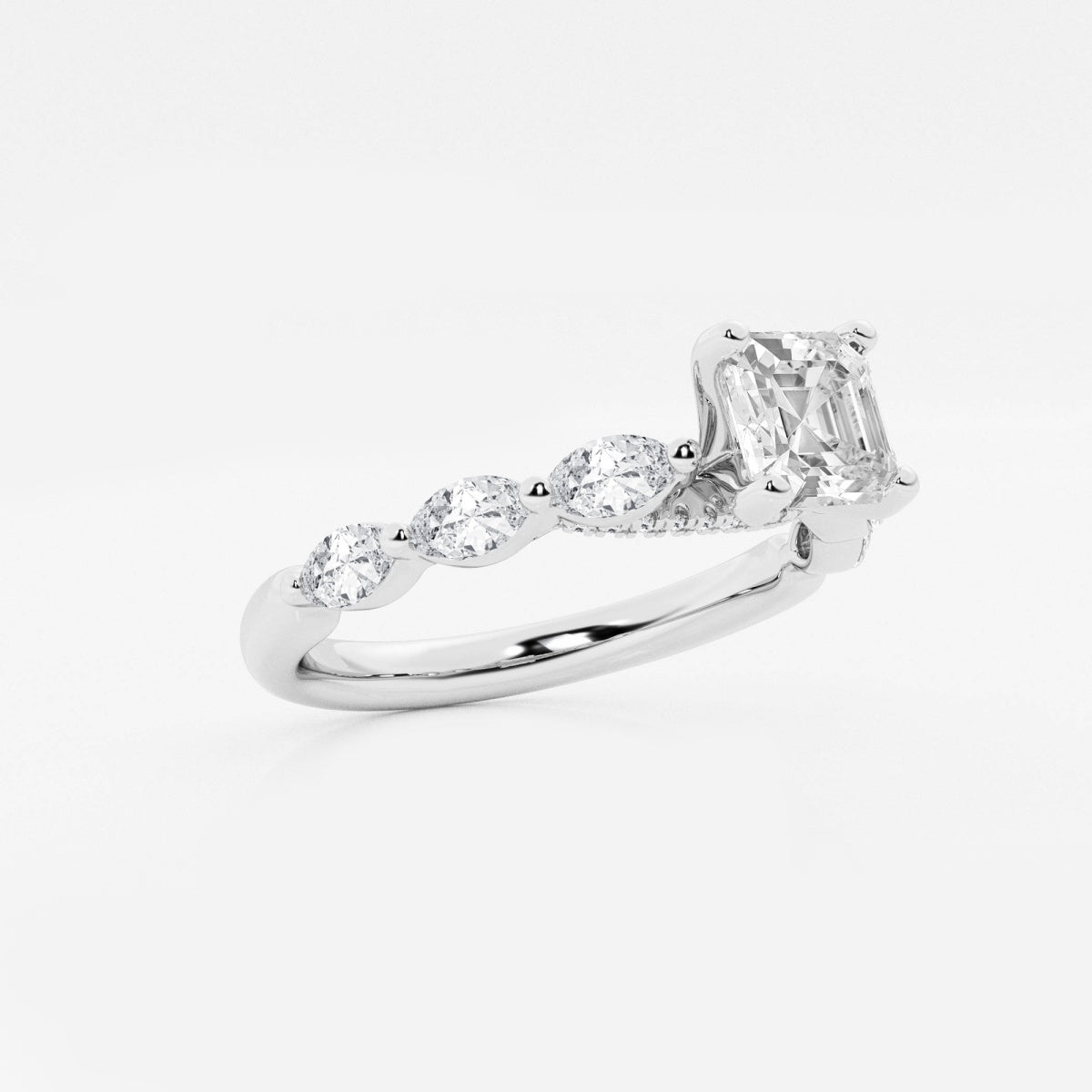 Mila - Floating Side Stones Engagement Ring