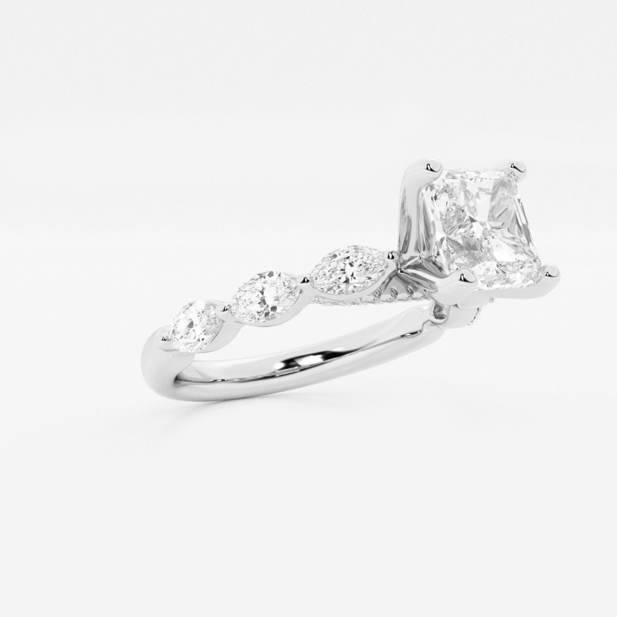Mila - Floating Side Stones Engagement Ring