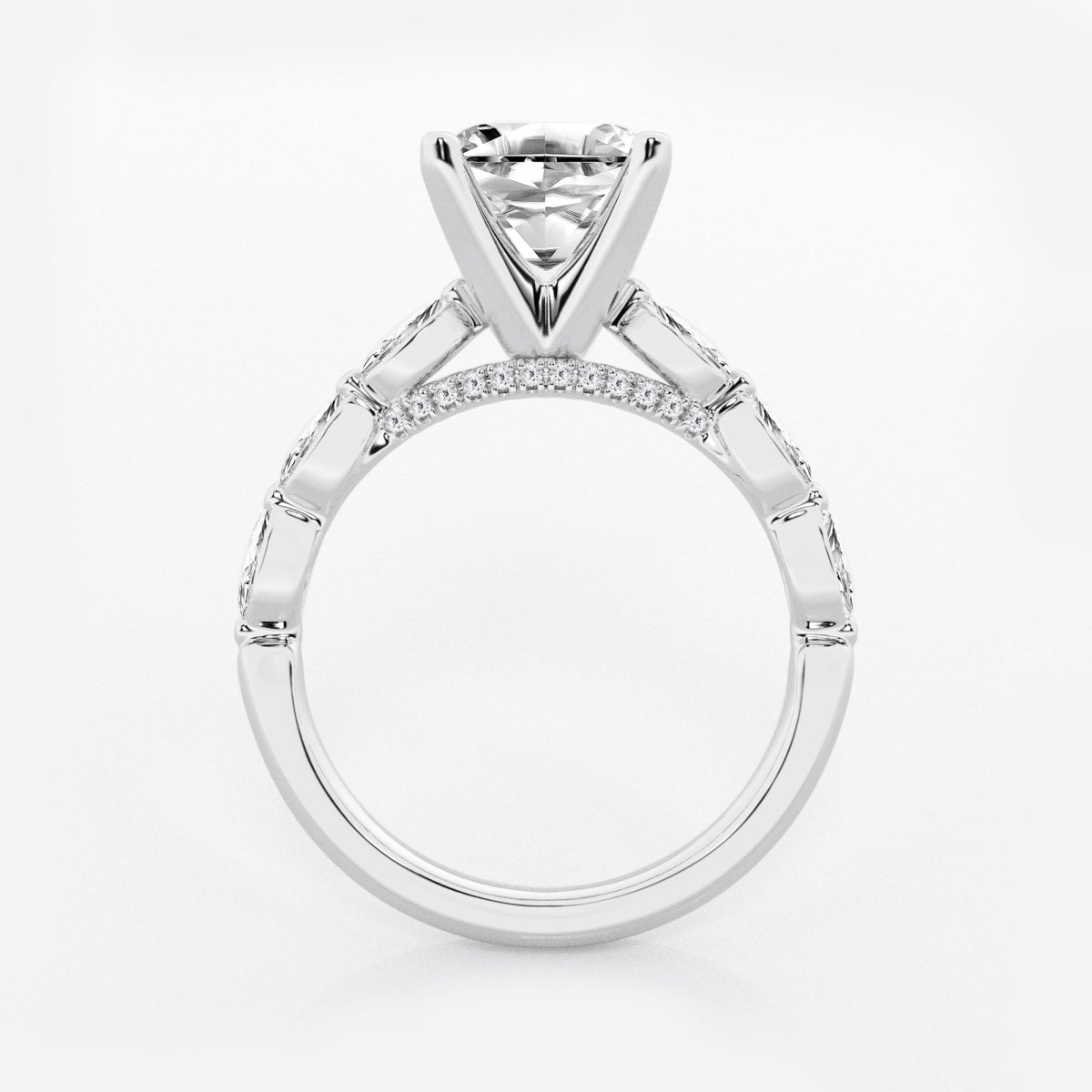 Mila - Floating Side Stones Engagement Ring