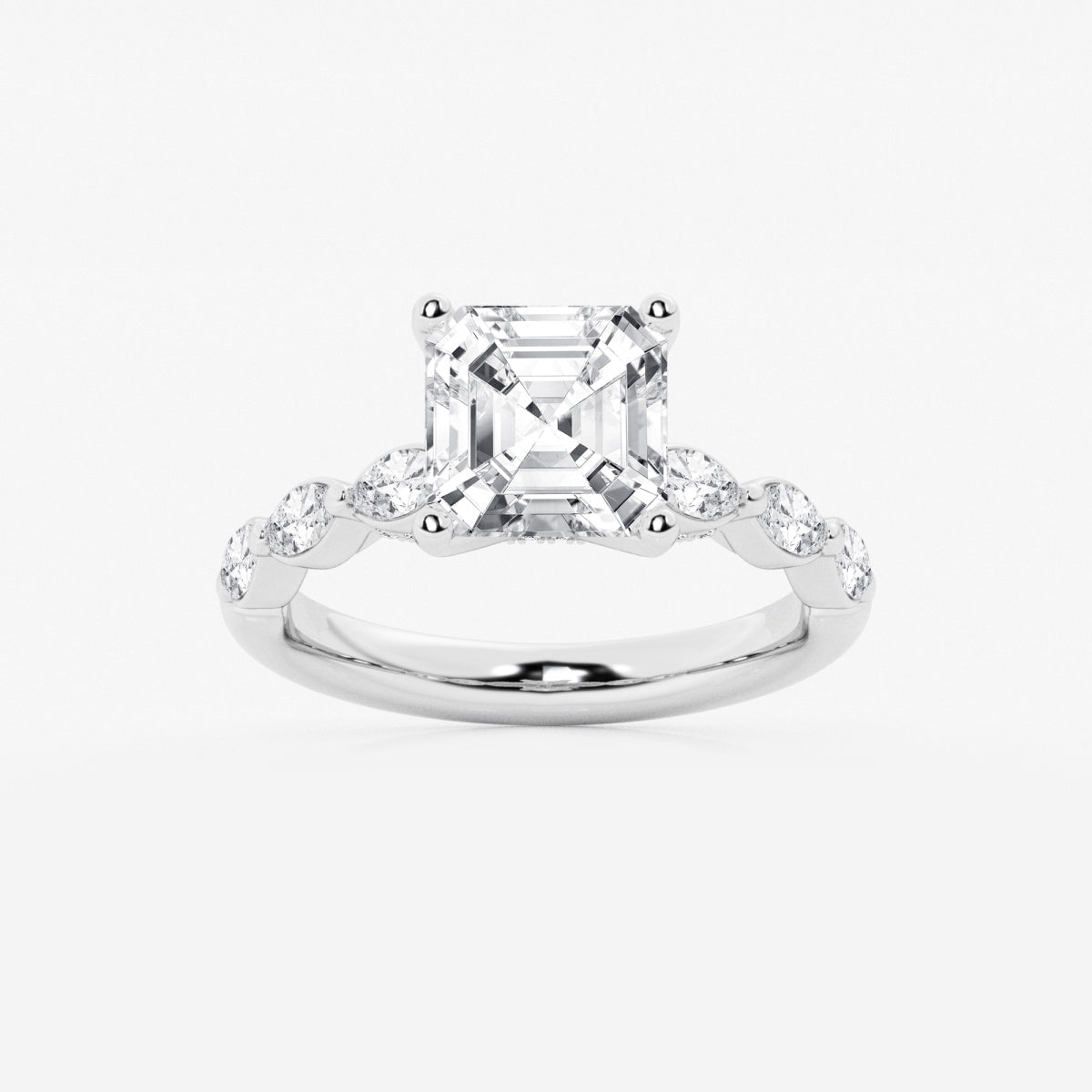 Mila - Floating Side Stones Engagement Ring