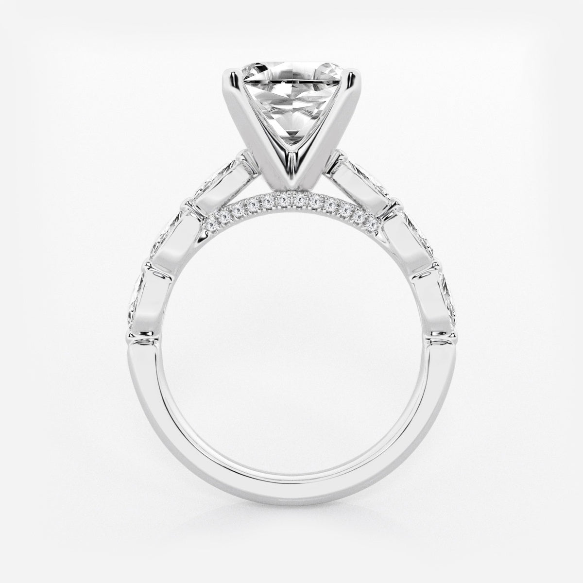 Mila - Floating Side Stones Engagement Ring