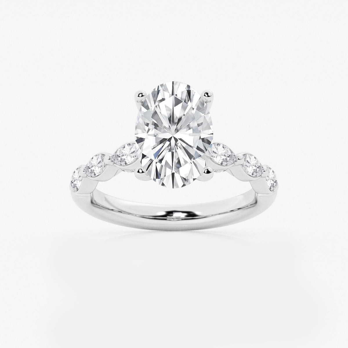 Mila - Floating Side Stones Engagement Ring