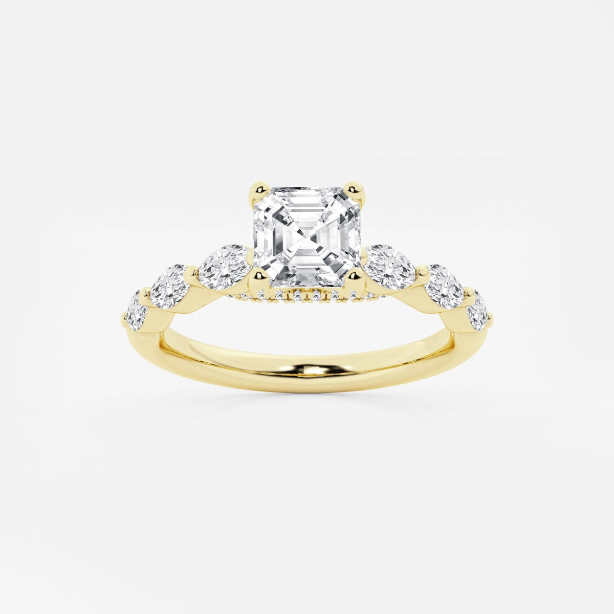 Mila - Floating Side Stones Engagement Ring