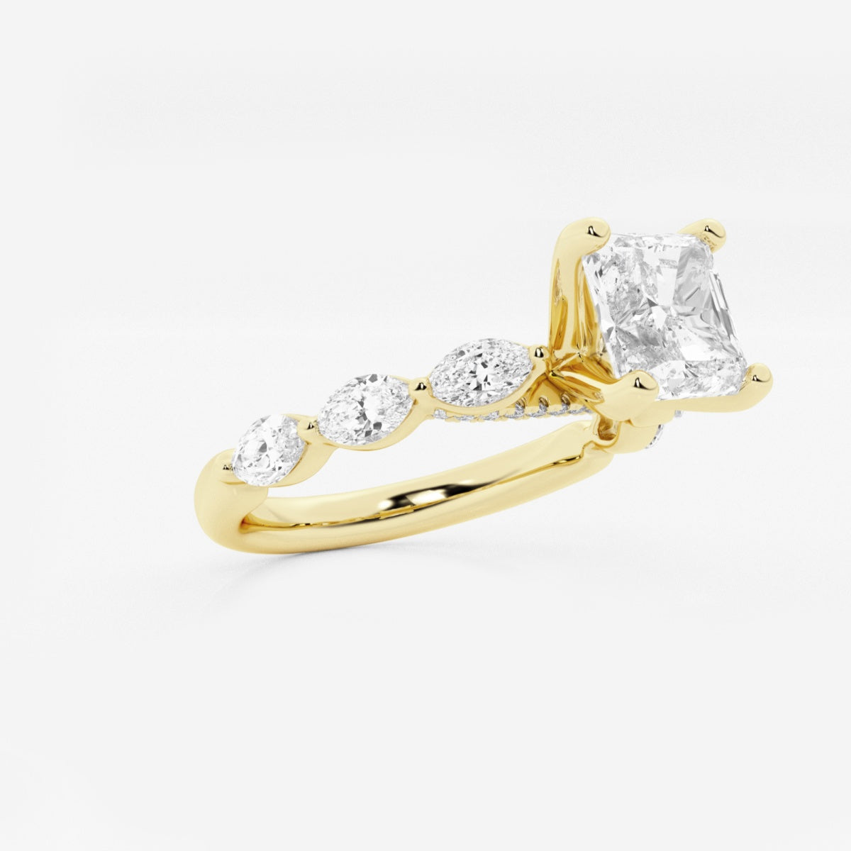 Mila - Floating Side Stones Engagement Ring