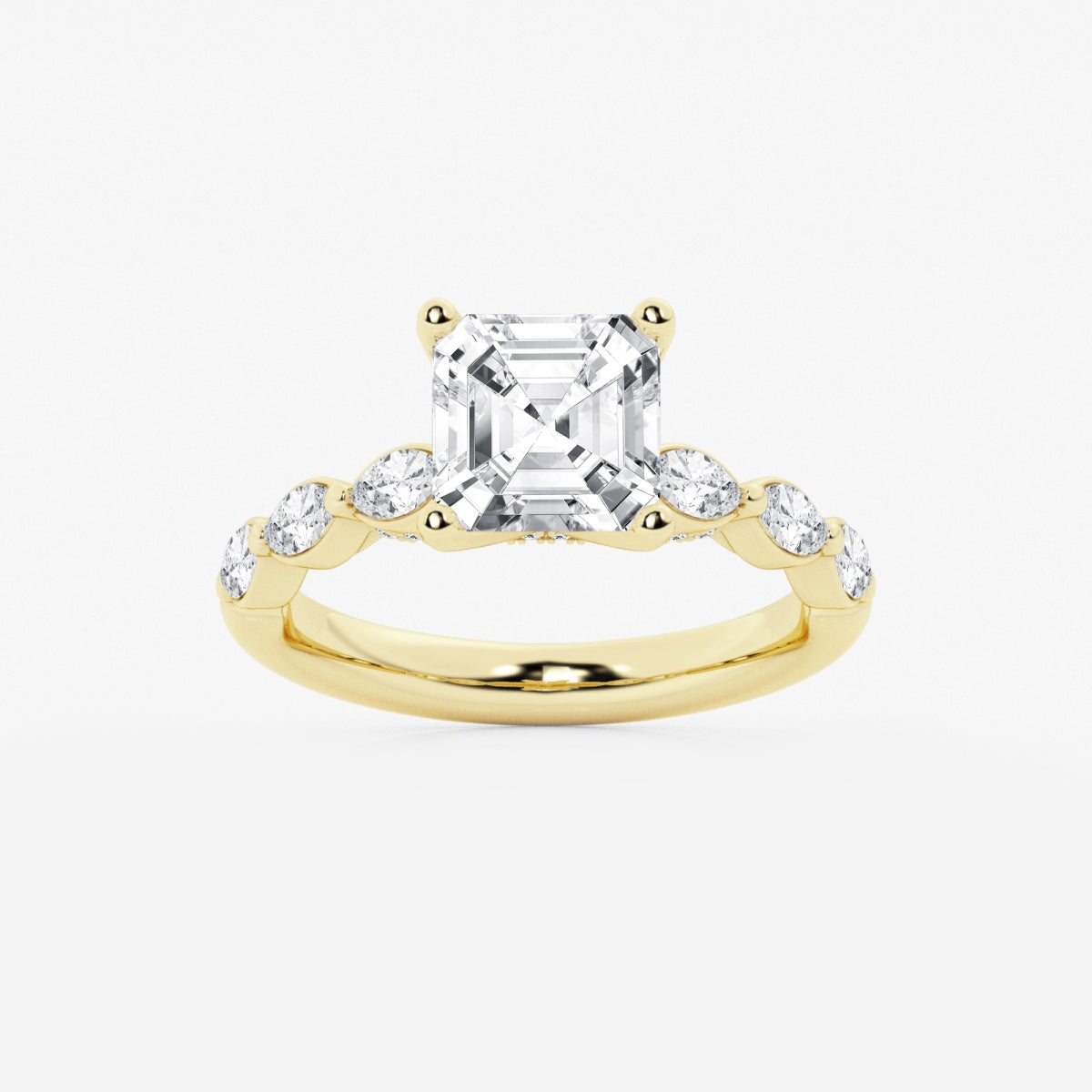 Mila - Floating Side Stones Engagement Ring