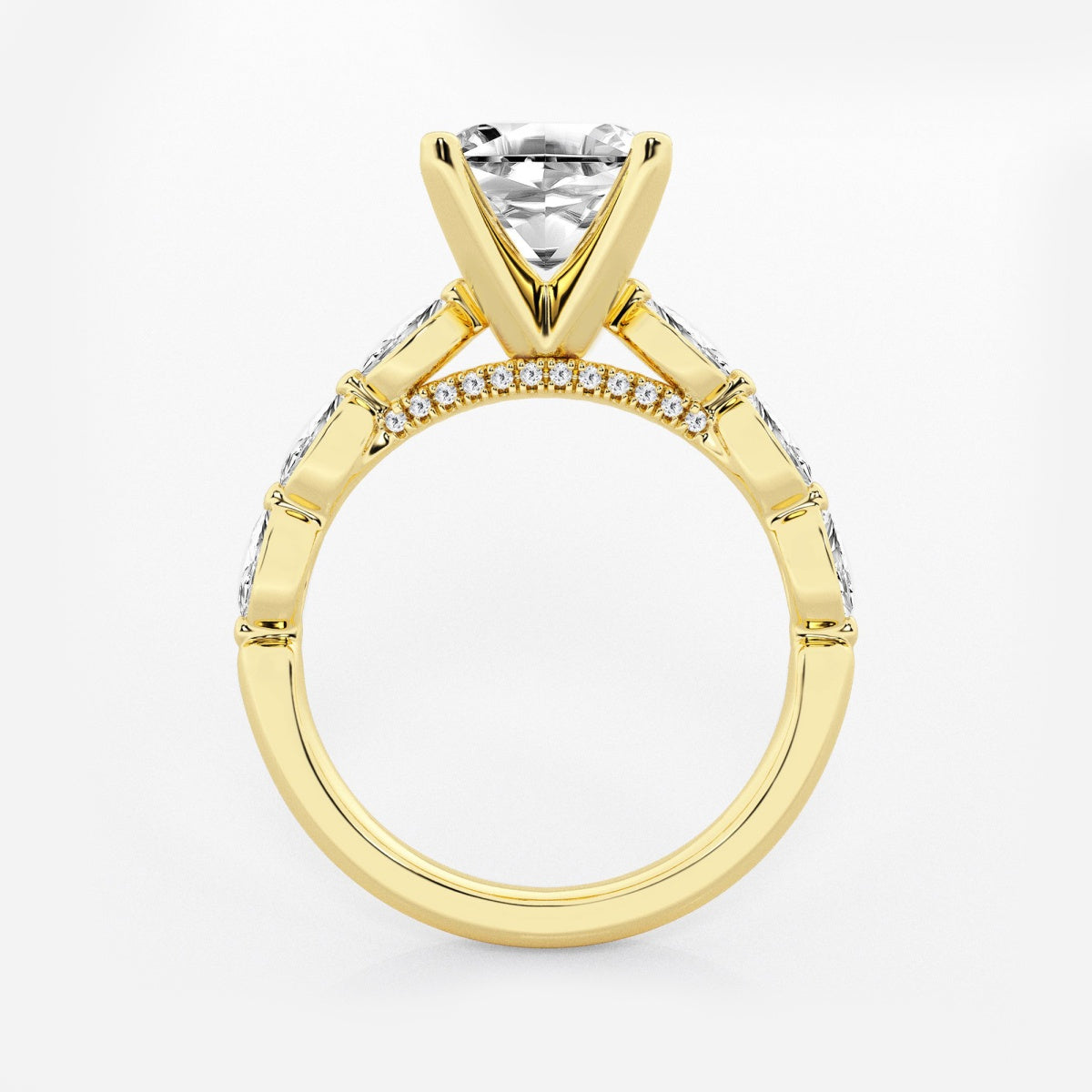 Mila - Floating Side Stones Engagement Ring