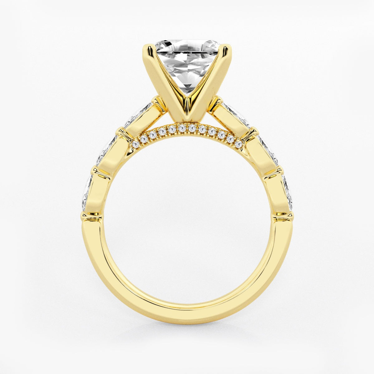 Mila - Floating Side Stones Engagement Ring
