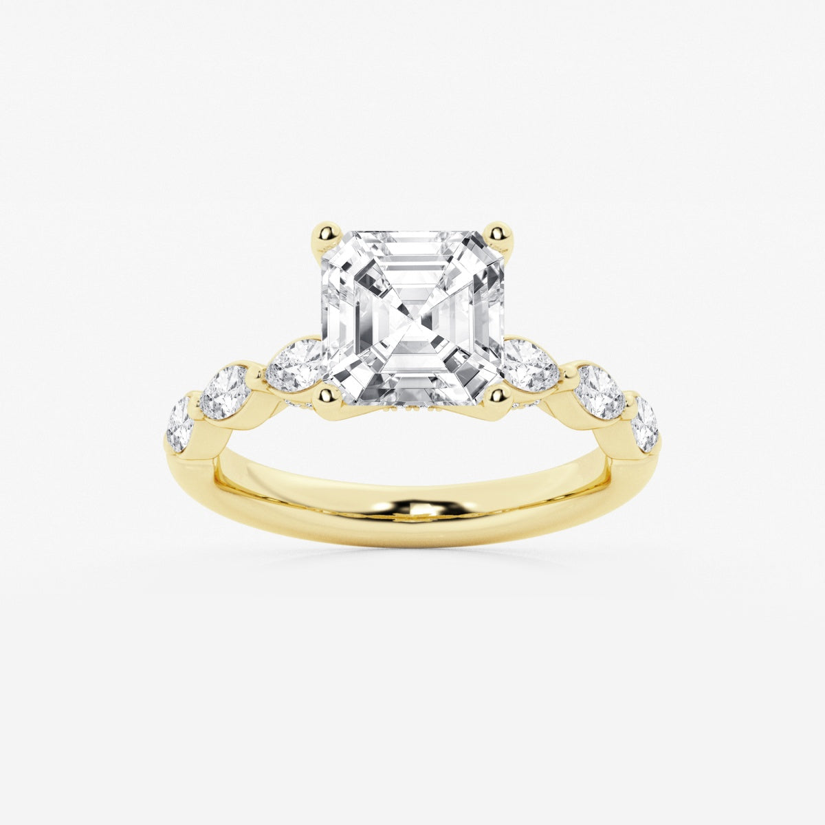 Mila - Floating Side Stones Engagement Ring