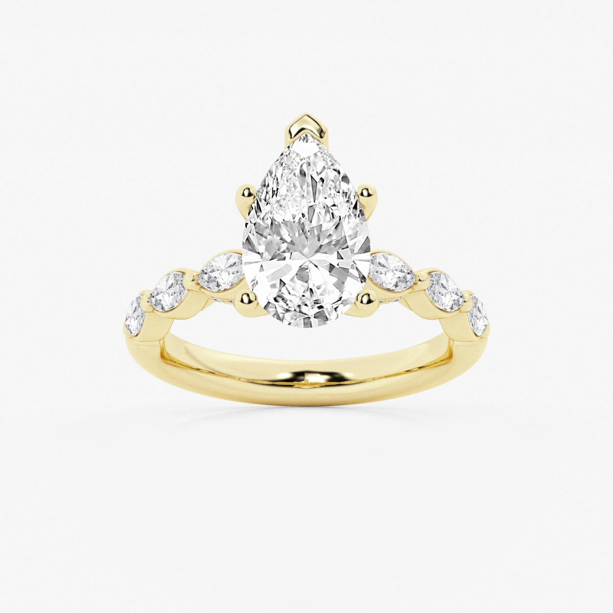 Mila - Floating Side Stones Engagement Ring