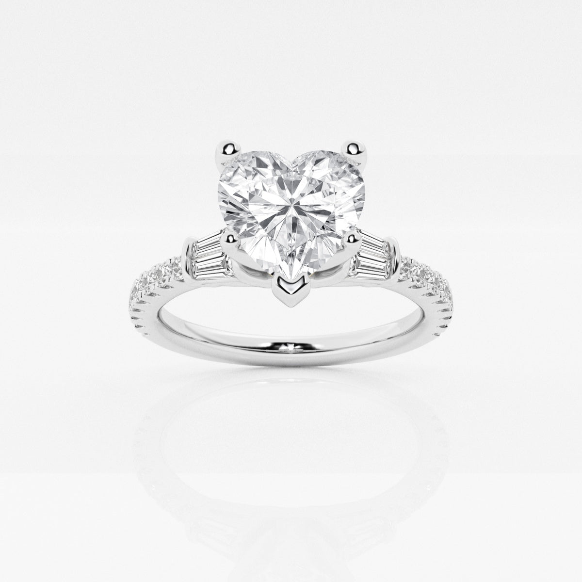 Naomi - Double Baguette Side Stones Engagement Ring