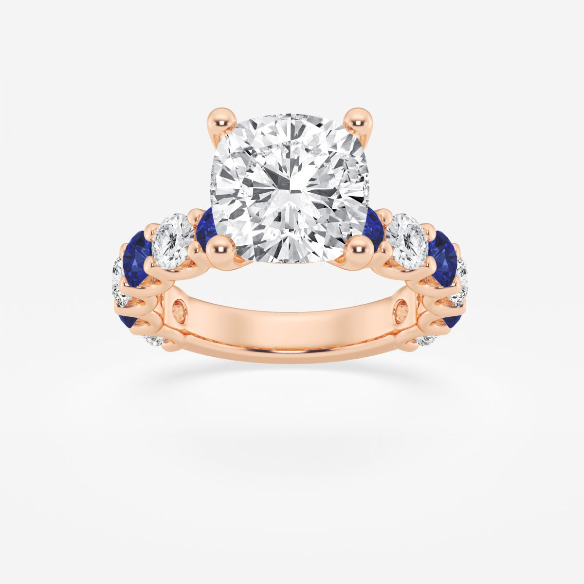 Nova - Sapphire & Princess Accents Engagement Ring
