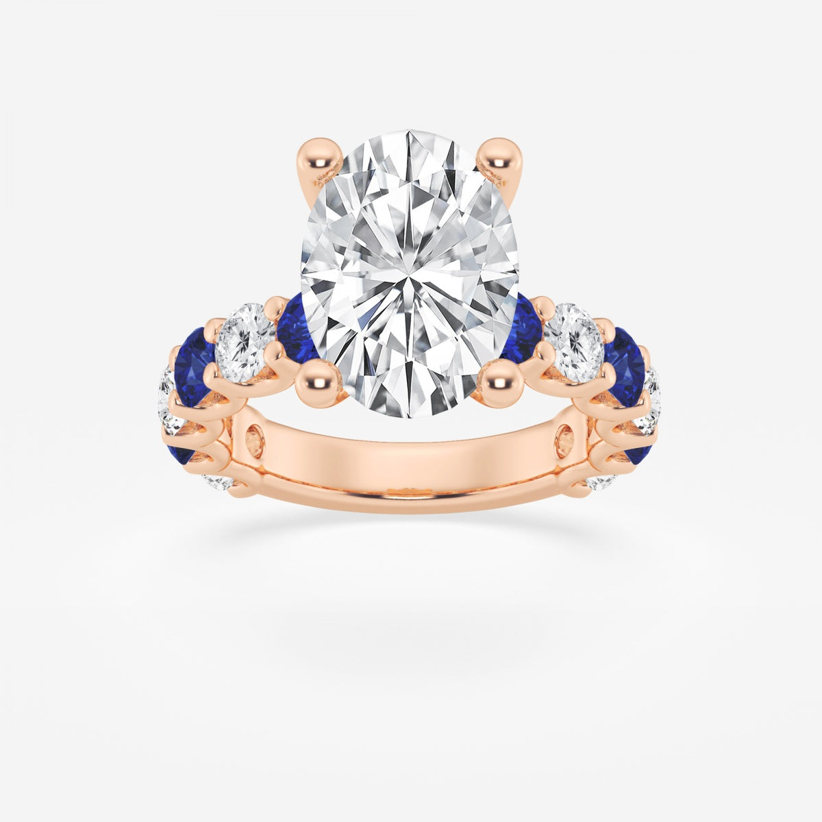 Nova - Sapphire & Princess Accents Engagement Ring