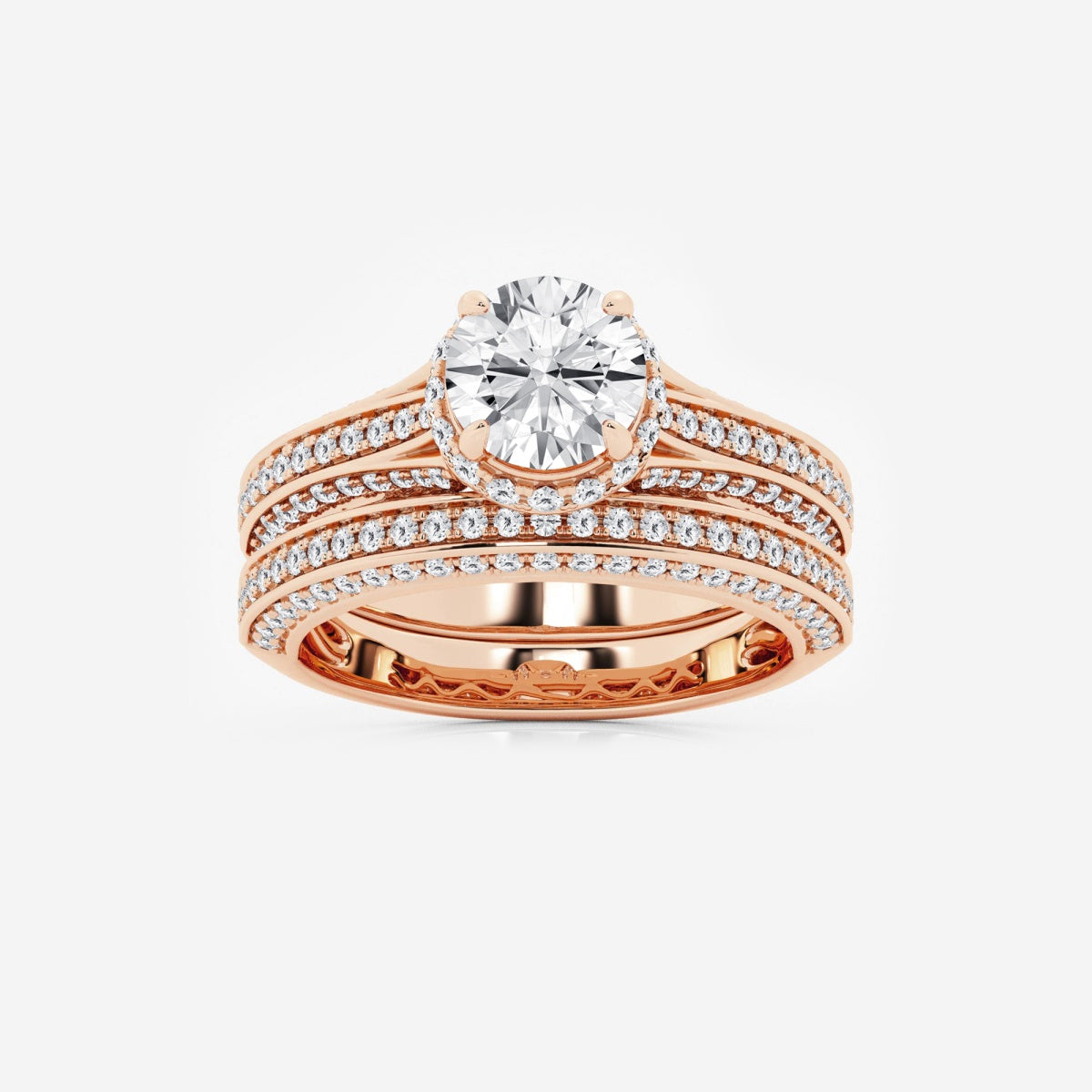 Brielle - Hidden Halo Bridal Set Engagement Ring