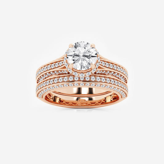 Brielle - Hidden Halo Bridal Set Engagement Ring