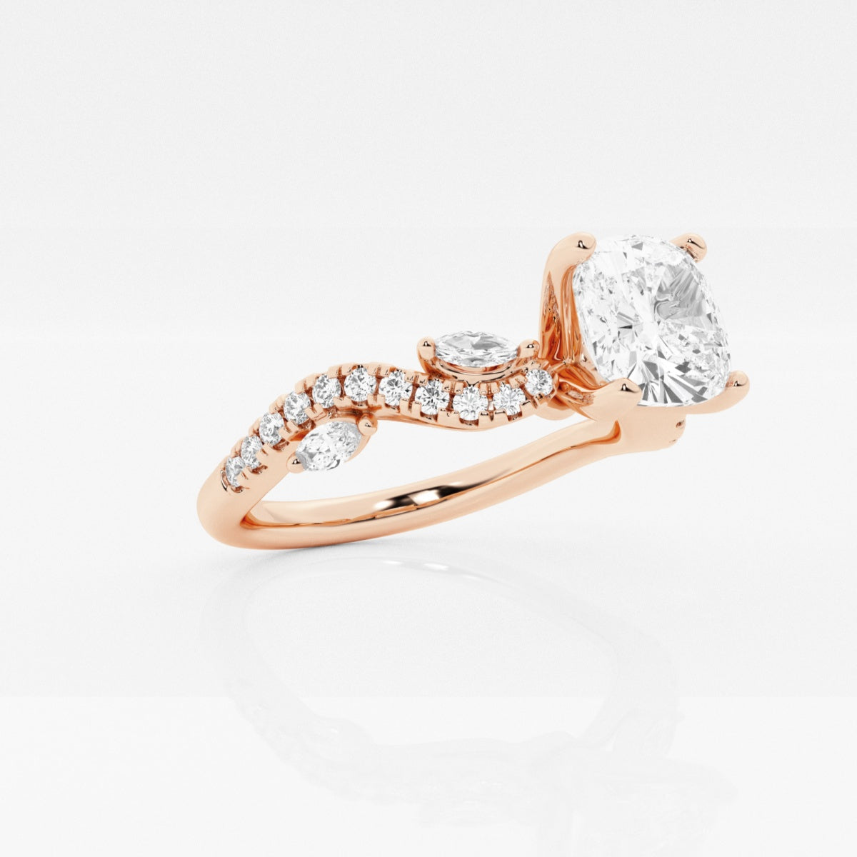 Scarlett - Vine-Inspired Side Stones Engagement Ring