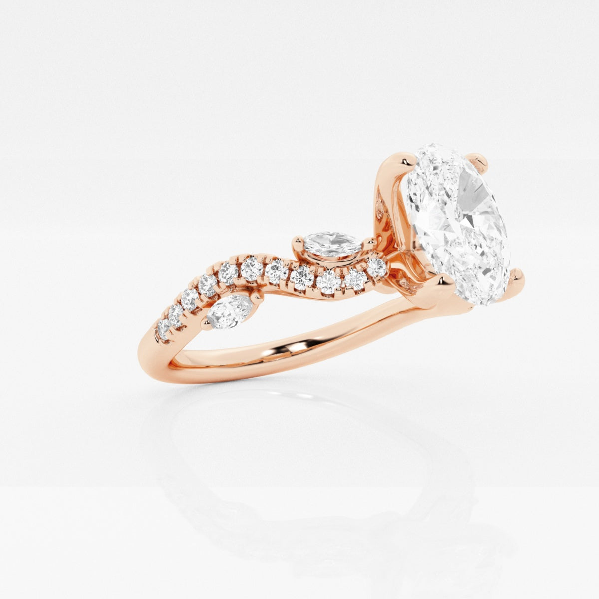 Scarlett - Vine-Inspired Side Stones Engagement Ring