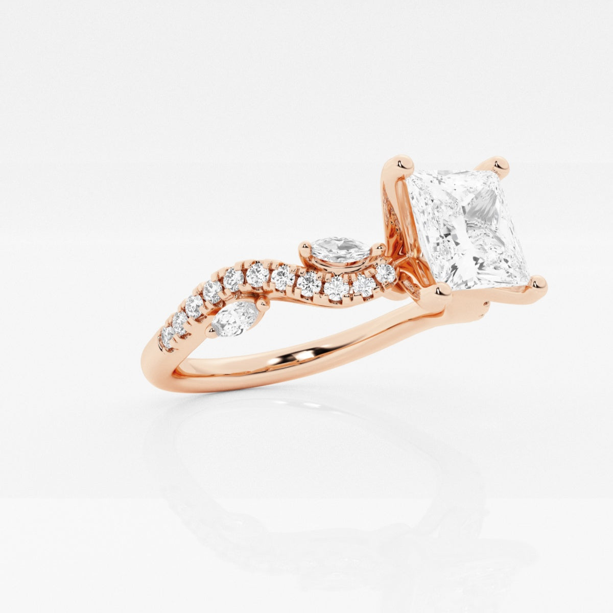 Scarlett - Vine-Inspired Side Stones Engagement Ring