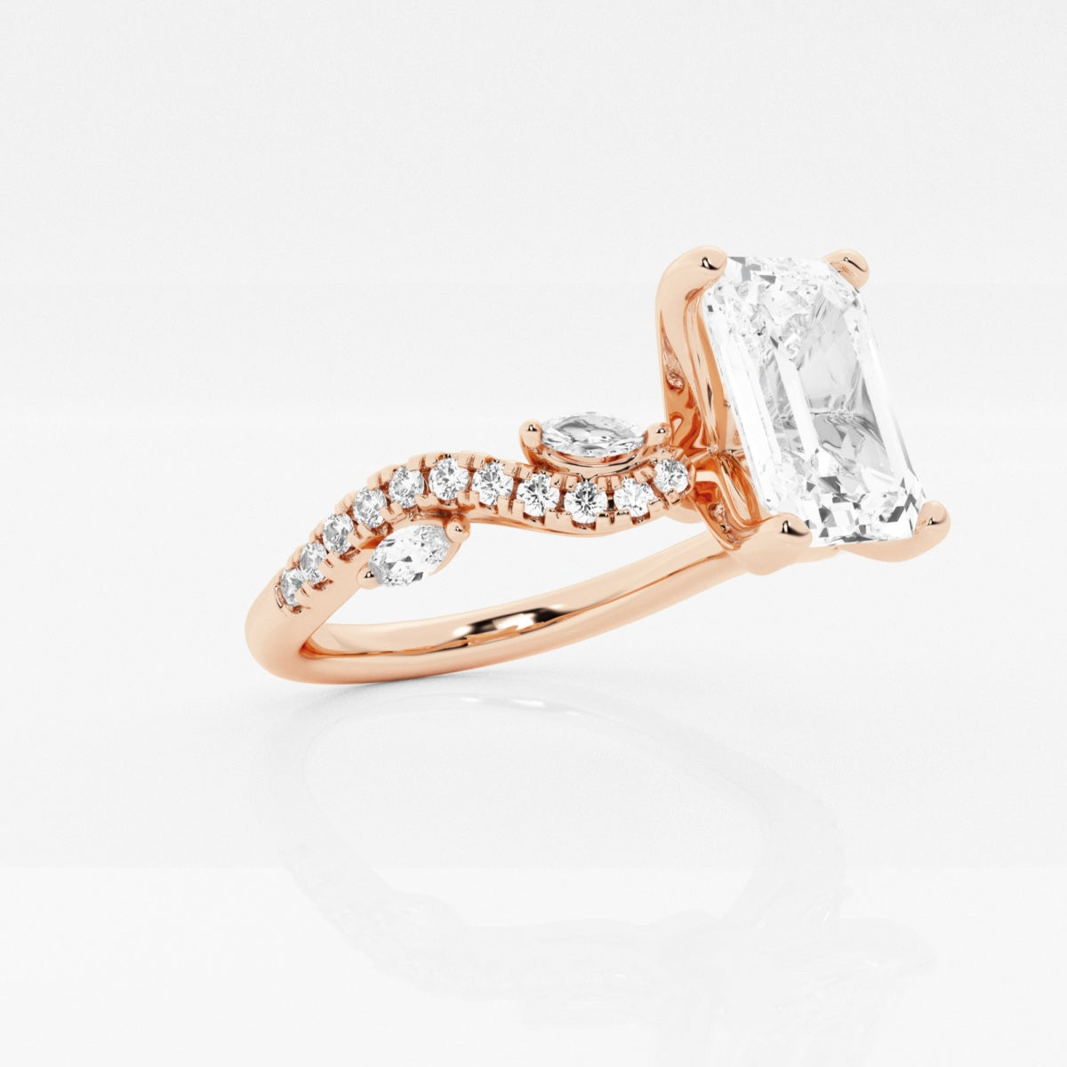 Scarlett - Vine-Inspired Side Stones Engagement Ring