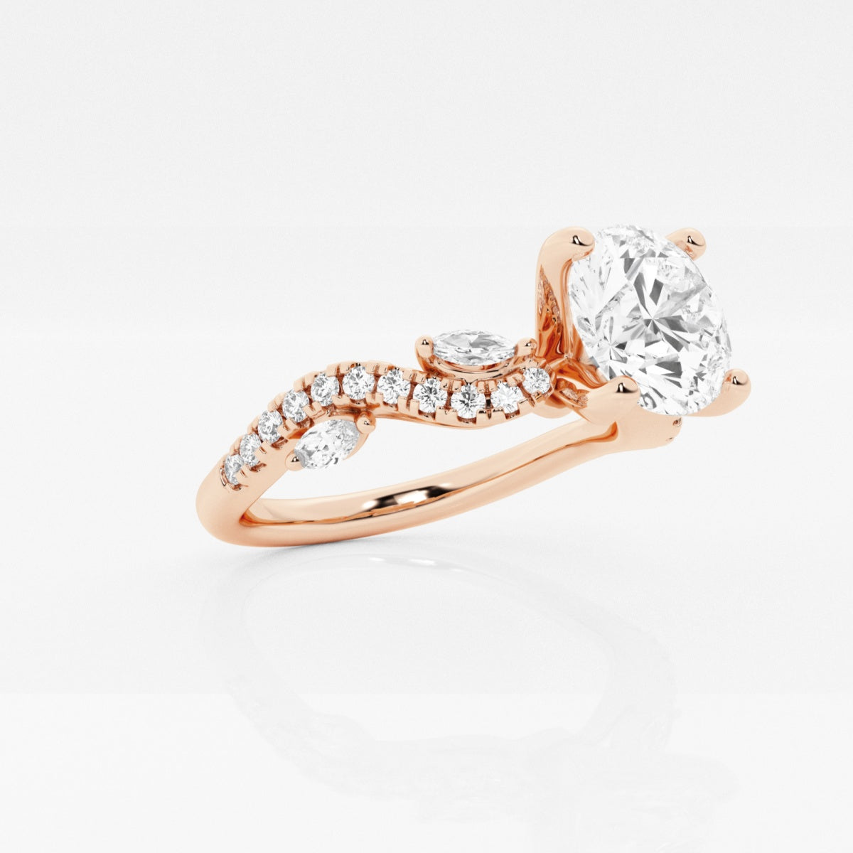 Scarlett - Vine-Inspired Side Stones Engagement Ring