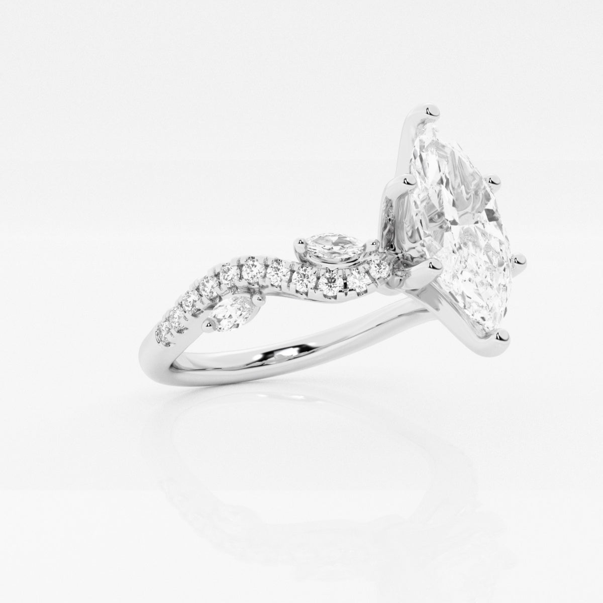 Scarlett - Vine-Inspired Side Stones Engagement Ring