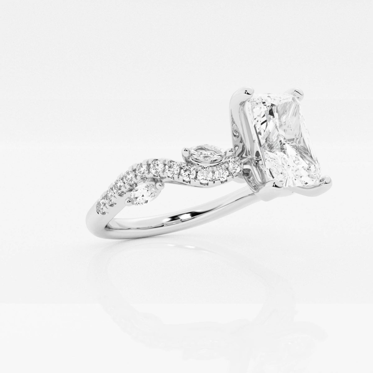 Scarlett - Vine-Inspired Side Stones Engagement Ring