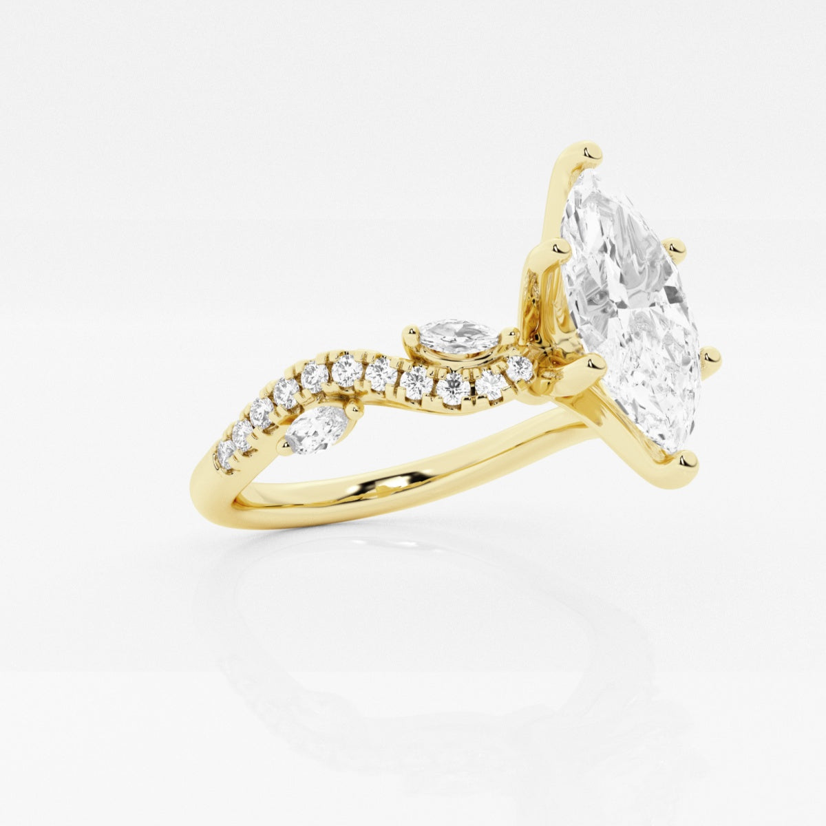 Scarlett - Vine-Inspired Side Stones Engagement Ring
