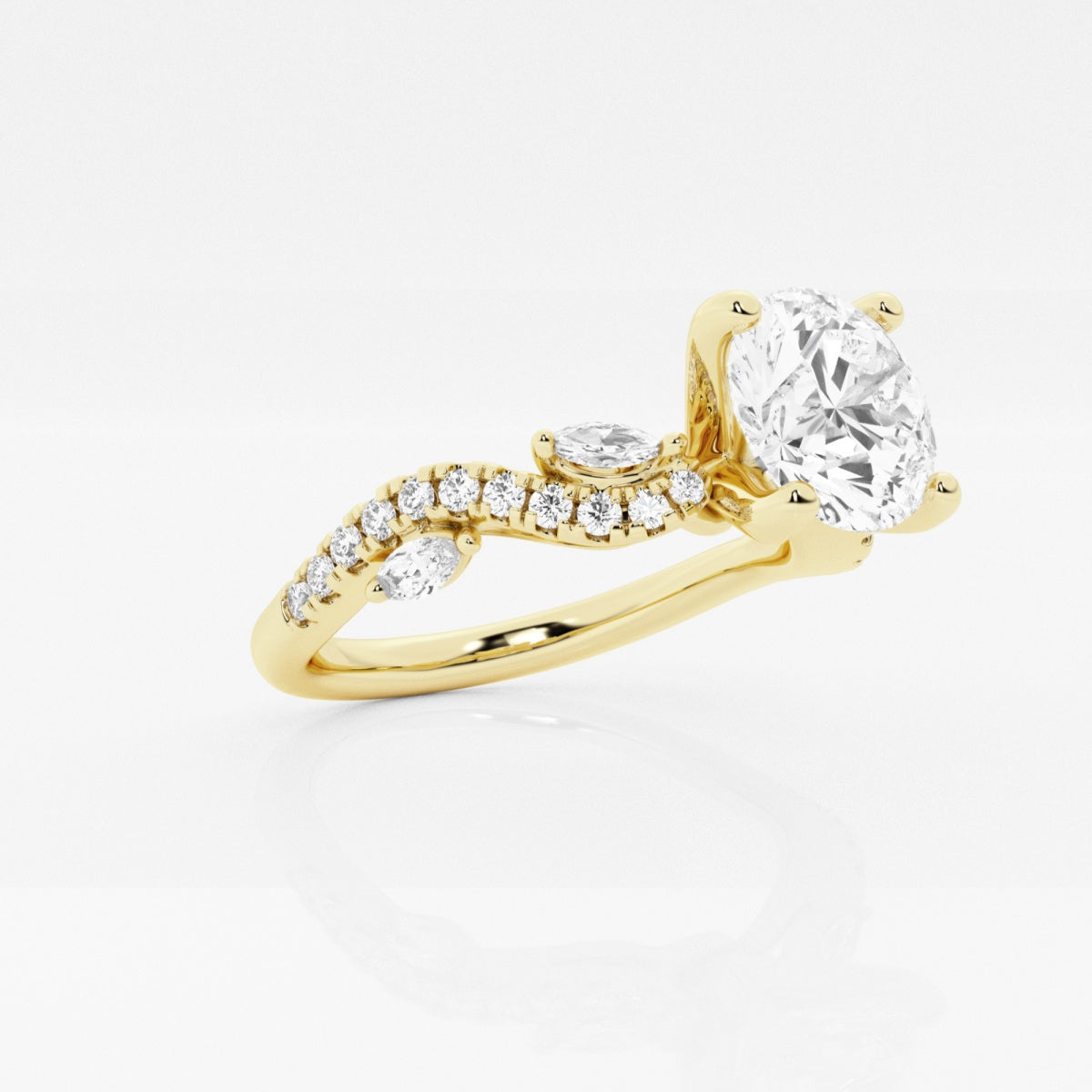 Scarlett - Vine-Inspired Side Stones Engagement Ring