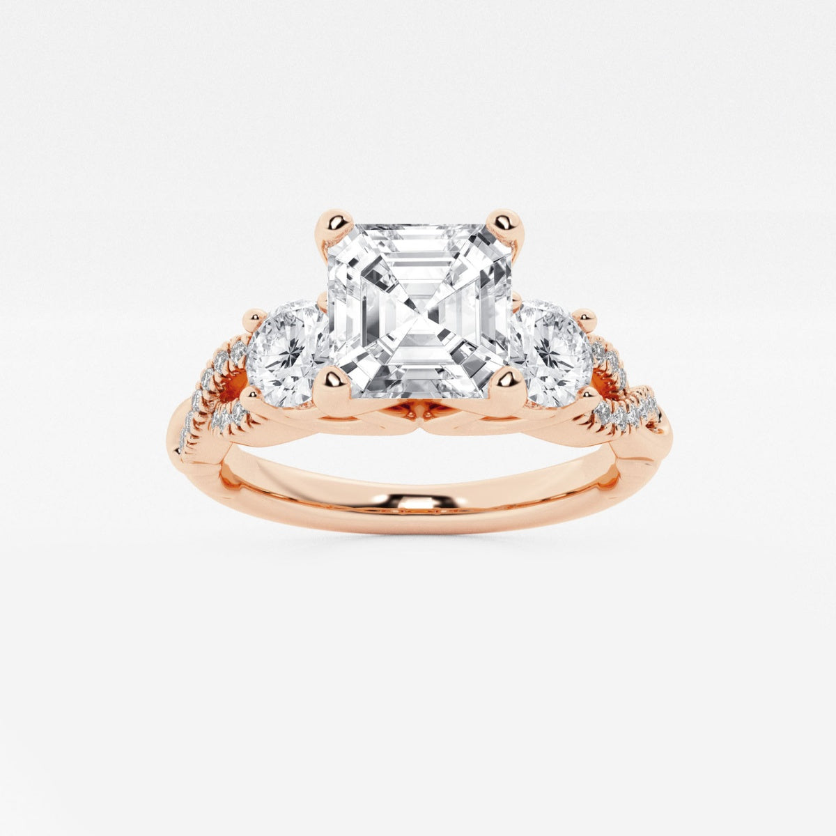Seraphina - Swirl Side Stones Engagement Ring