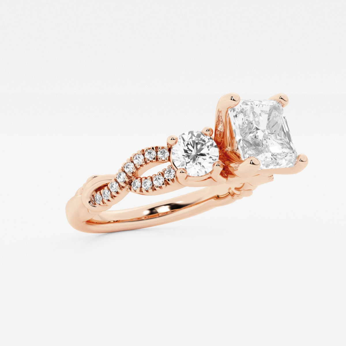 Seraphina - Swirl Side Stones Engagement Ring