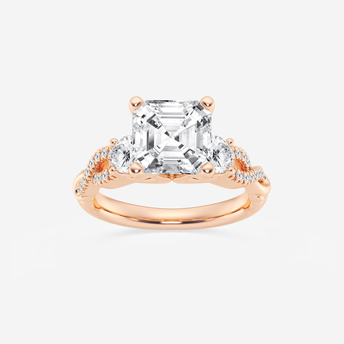 Seraphina - Swirl Side Stones Engagement Ring