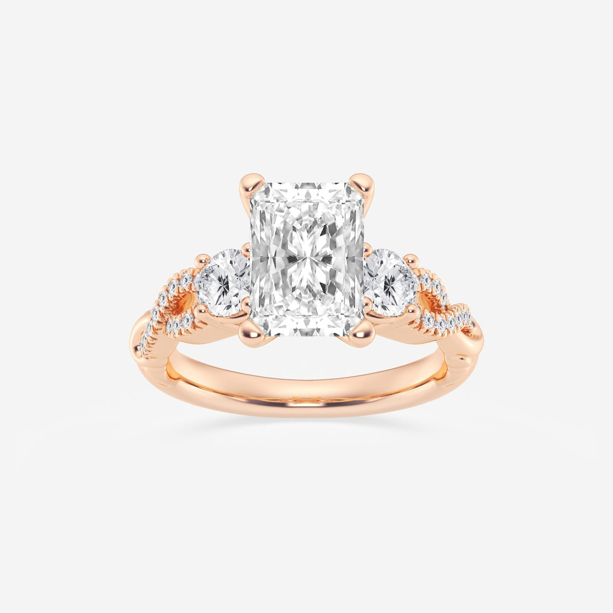 Seraphina - Swirl Side Stones Engagement Ring