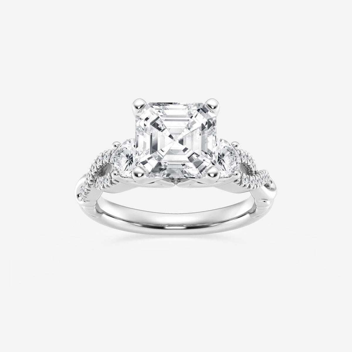 Seraphina - Swirl Side Stones Engagement Ring
