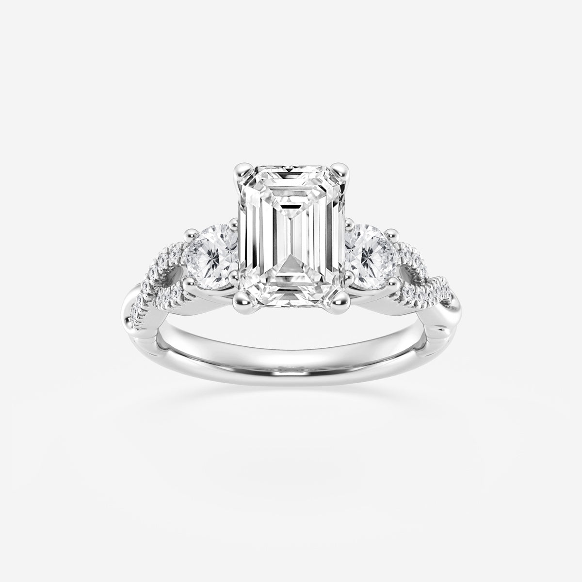 Seraphina - Swirl Side Stones Engagement Ring